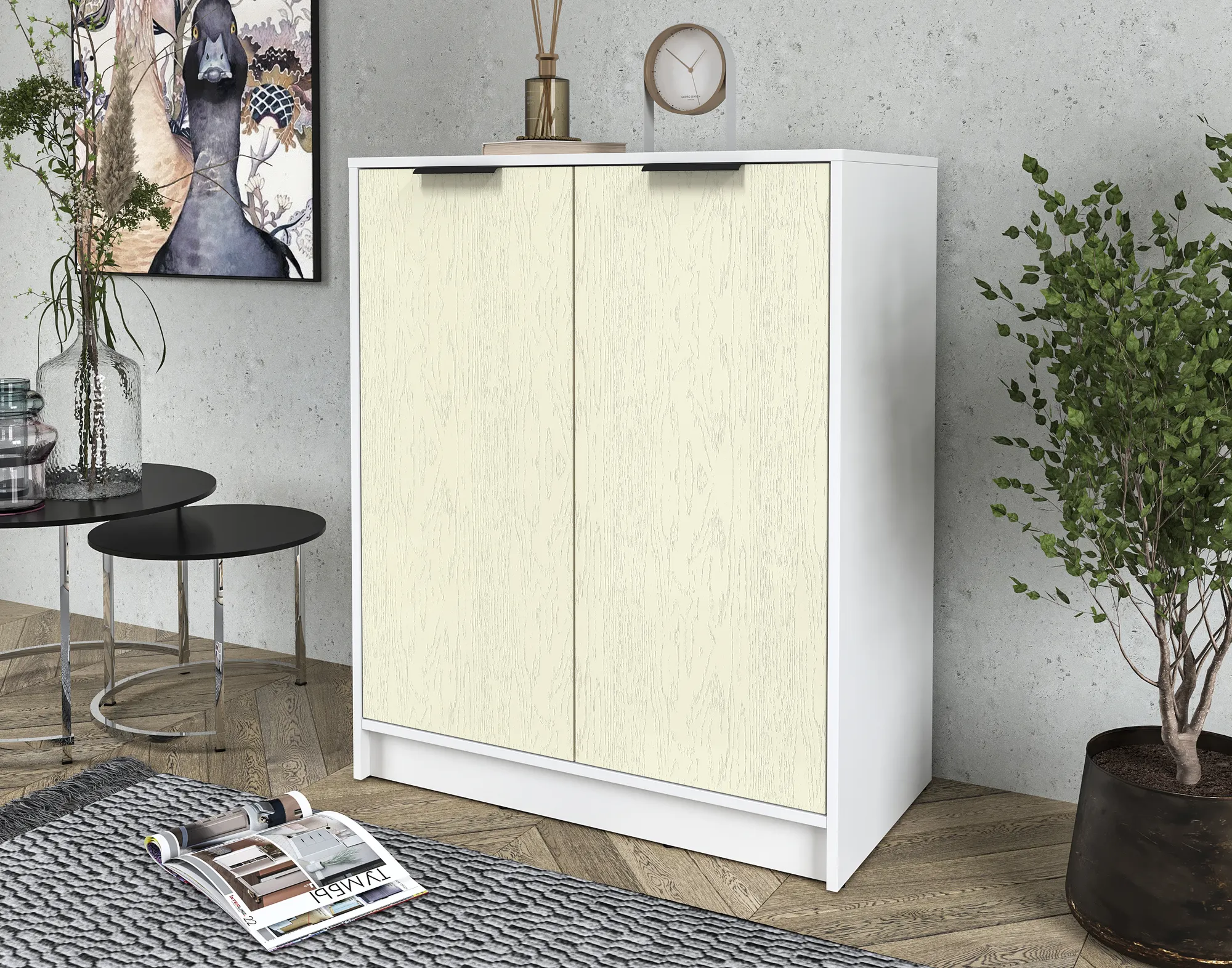 Тумба Interline Концепт КТ-Т84 Глосс (белый платинум/дуб снежный) — фото 3