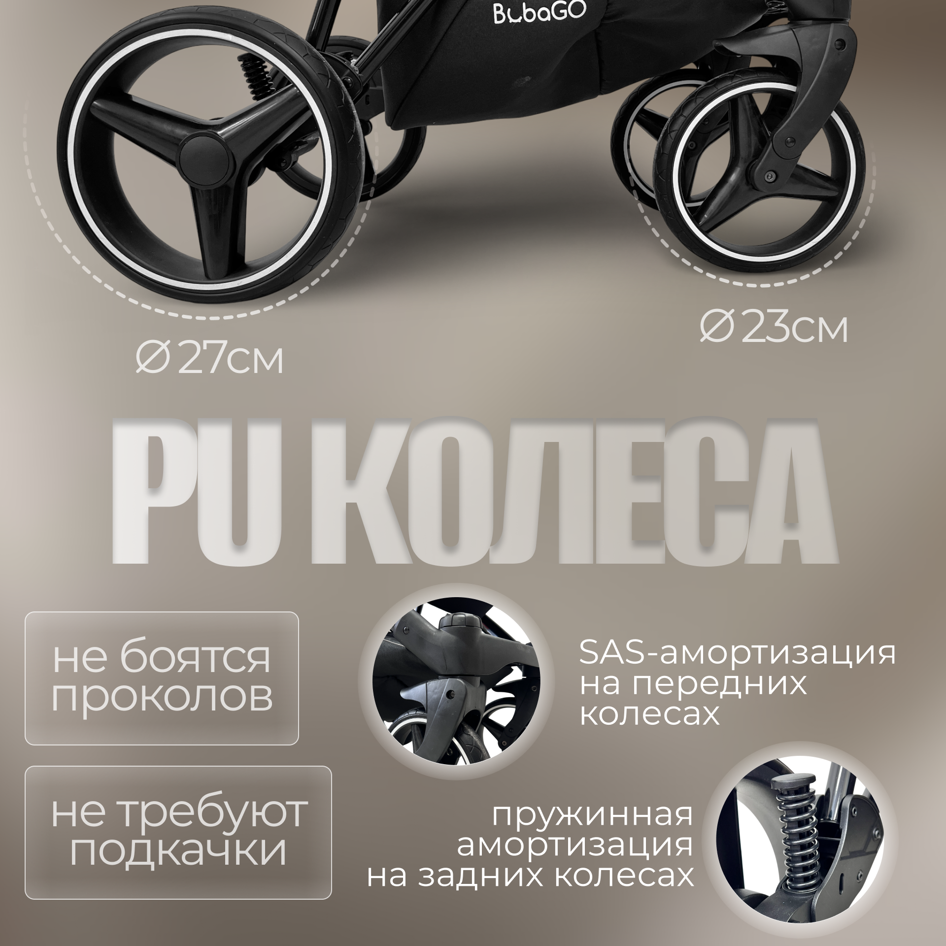 Детская универсальная коляска Bubago Savella 3в1 / BG 199-3 (бежевый) — фото 5