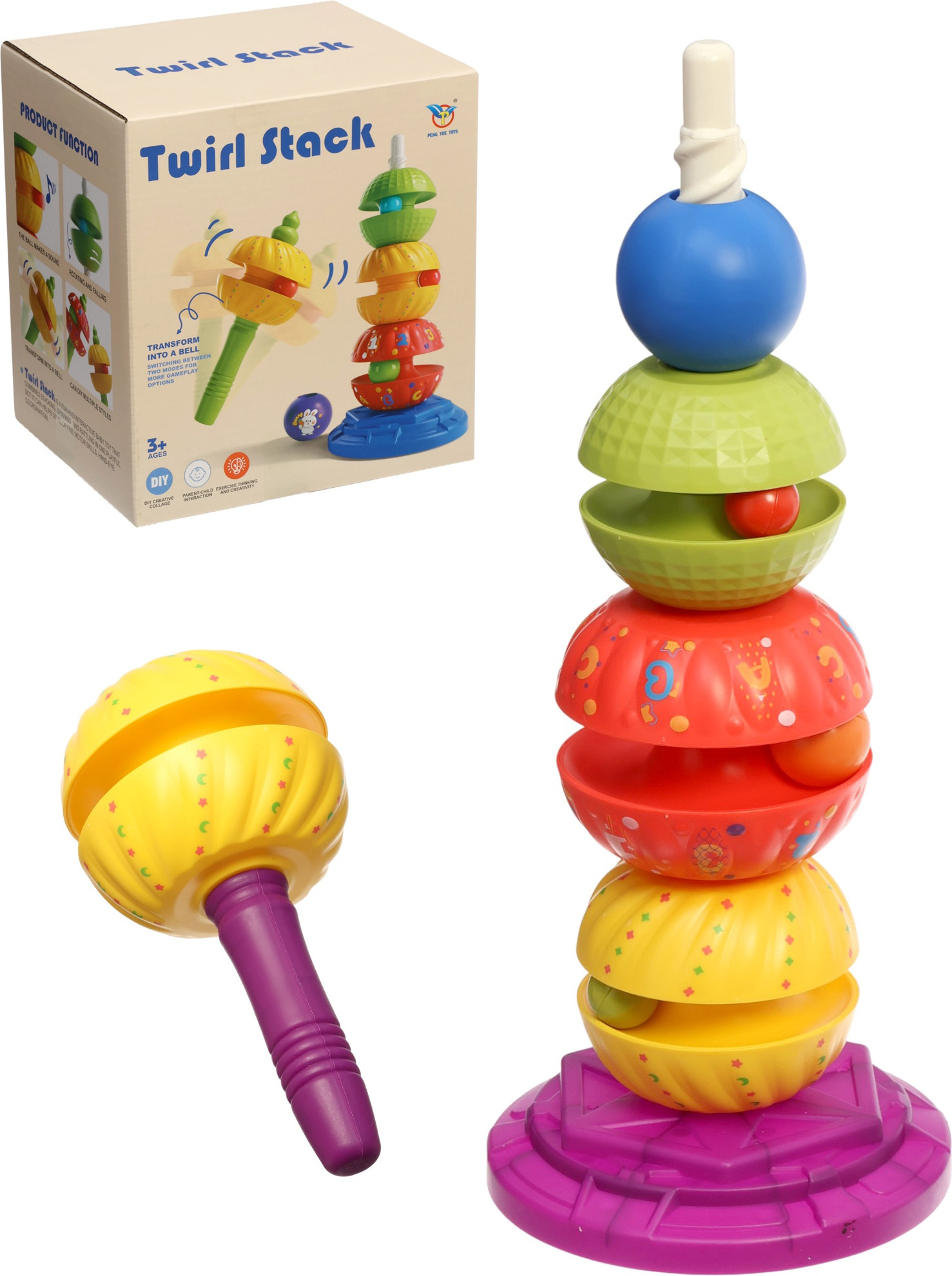 Развивающий игровой набор Sima-Land Пирамидка Закрути шарик / 10934837 — фото 4