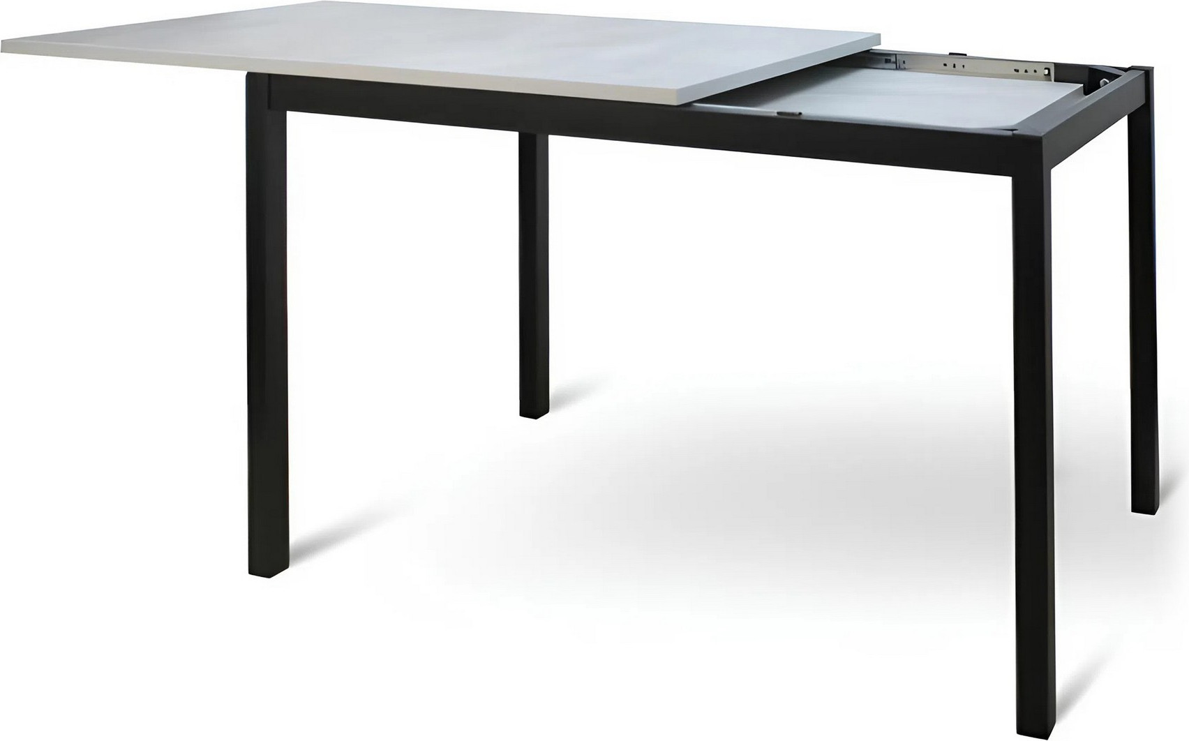 Обеденный стол Древпром М197 Мираж ДП1-04-07 130-178x85 (бетон метрополитен/черный матовый) — фото 2