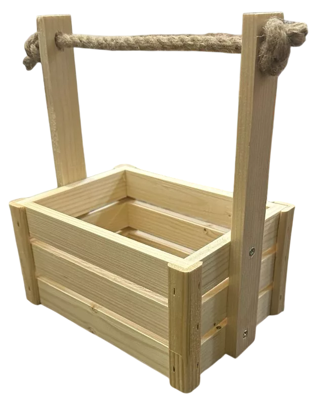 Ящик декоративный KraftHouse С джутовой ручкой 25x15x20 / 2038469507837 (натуральный)