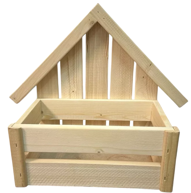 Ящик декоративный KraftHouse Домик Без трубы 26x15x23 / 2040021434826 (натуральный)