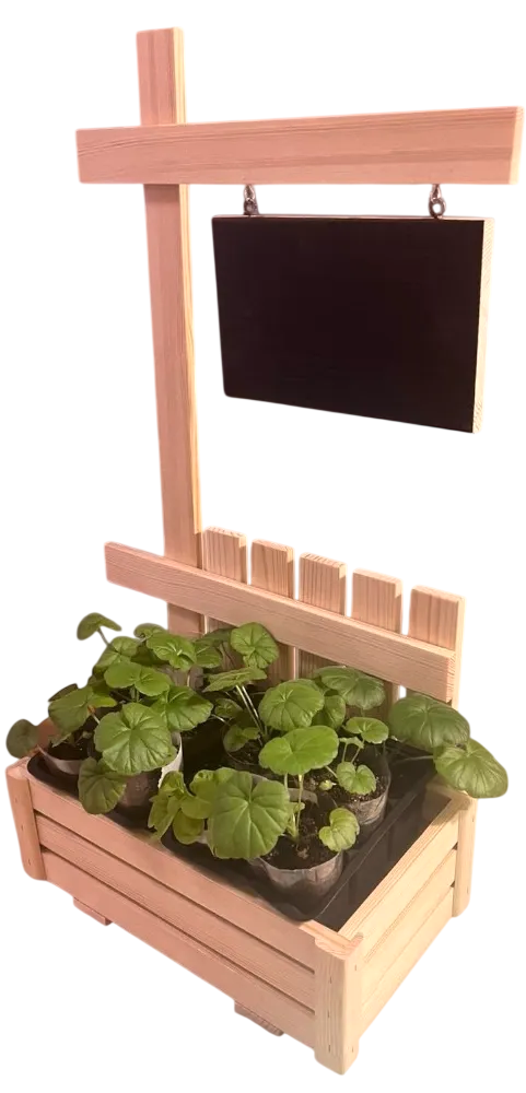 Кашпо KraftHouse С меловой доской 30x30x18 / 2043755473833 (натуральный)