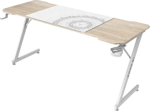 Геймерский стол Zone 51 Trine 160 / Z51-T6N-WD (дерево/белый) — фото 4