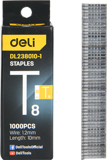 Скобы Deli EDL238010-1 (1000шт)