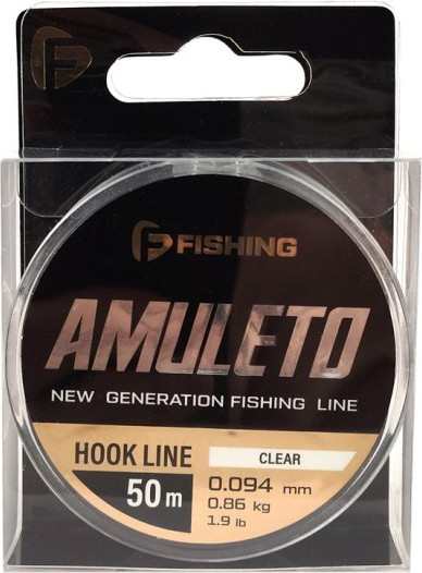 Леска монофильная F-Fishing Amuleto Hook Line Clear 50м 0.094мм 0.86кг 1.9lb / FAMC-0094 — фото 2