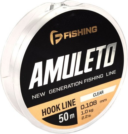 Леска монофильная F-Fishing Amuleto Hook Line Clear 50м 0.108мм 1.00кг 2.2lb / FAMC-0108