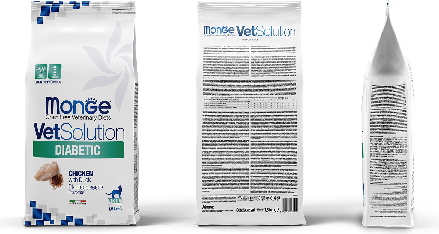 Сухой ветеринарный корм для кошек Monge VetSolution Cat Diabetic (400г) — фото 3