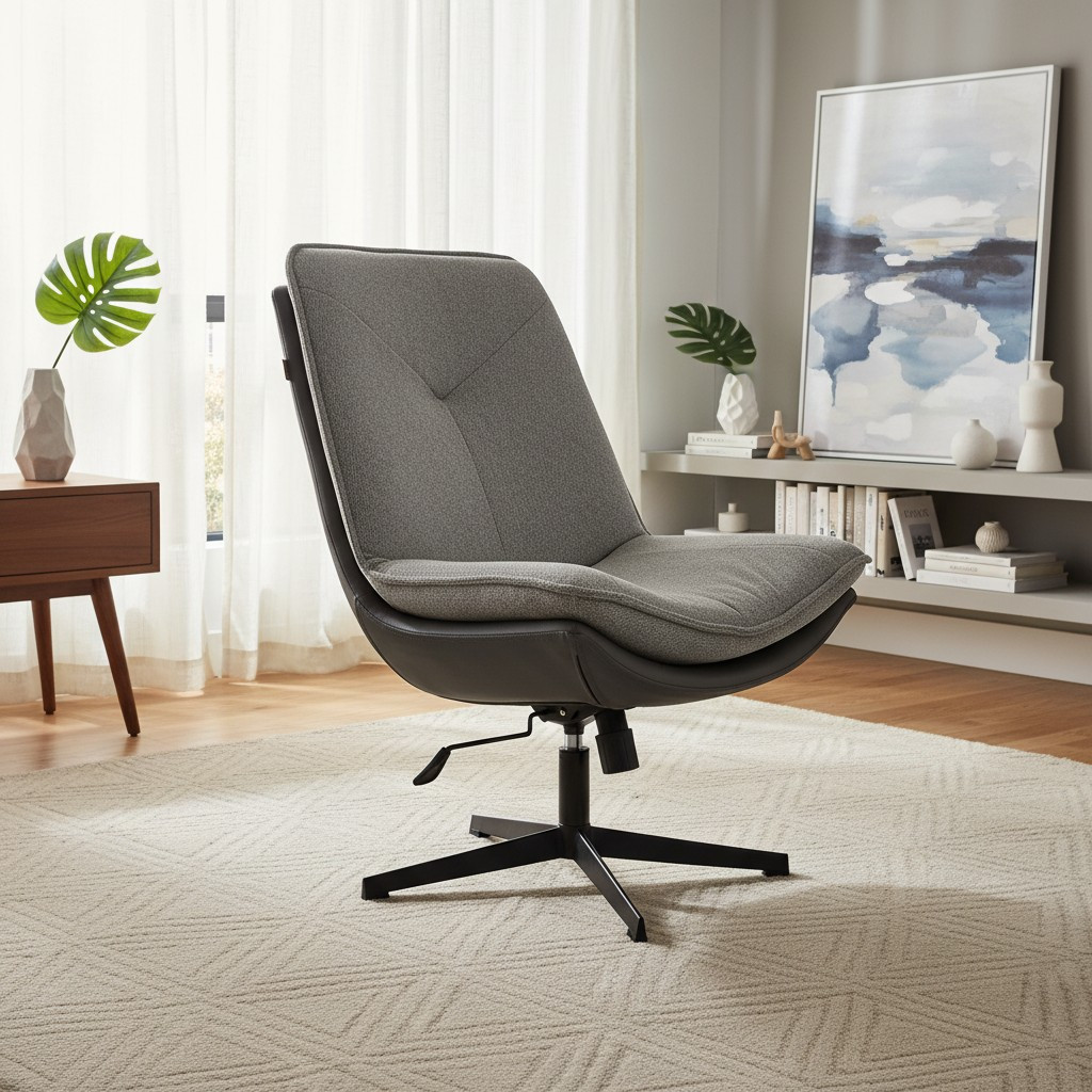 Кресло мягкое Tetchair Cosmo (велюр/букле/экокожа, VT shape silver/графит) — фото 2
