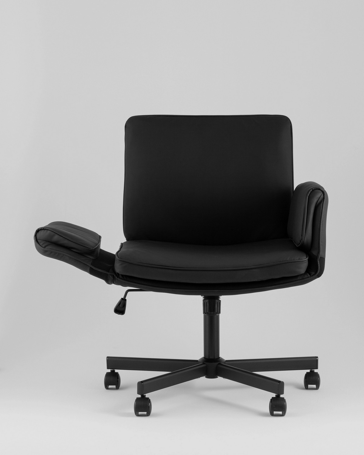 Кресло офисное TopChairs Foldo с откидными подлокотниками (черный D-802) — фото 6