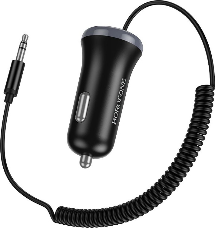 Bluetooth адаптер для автомобиля Borofone BC64 с кабелем (черный) — фото 2