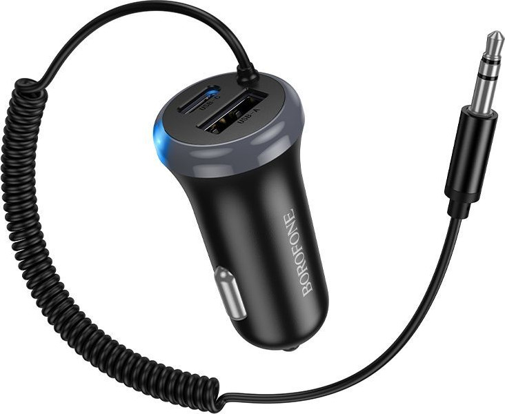 Bluetooth адаптер для автомобиля Borofone BC64 с кабелем (черный) — фото 4