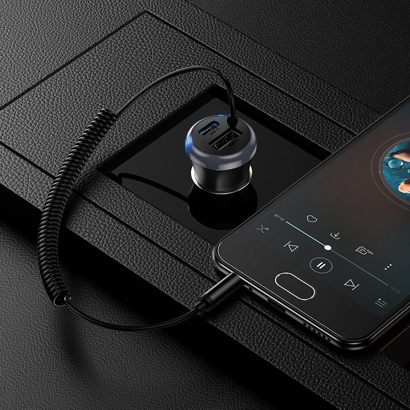 Bluetooth адаптер для автомобиля Borofone BC64 с кабелем (черный) — фото 6