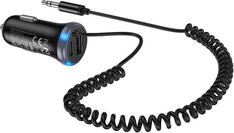 Bluetooth адаптер для автомобиля Borofone BC64 с кабелем (черный) — фото 5
