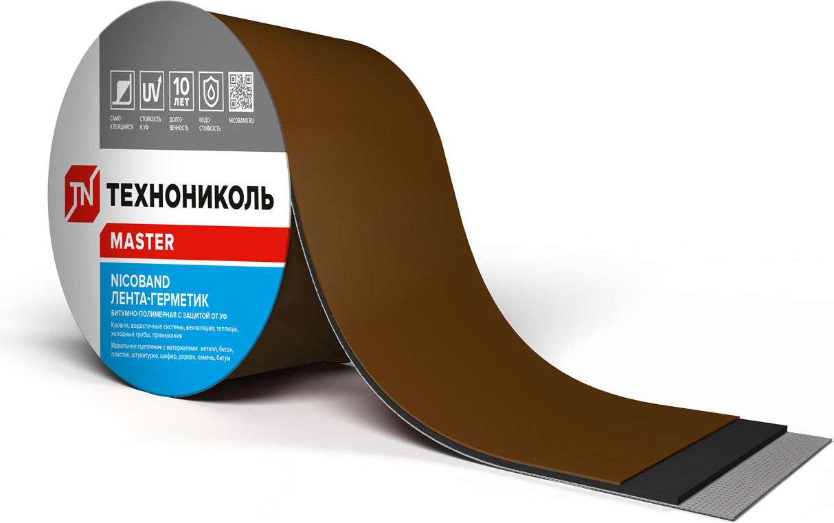 Гидроизоляционная лента Технониколь Nicoband 3000x100x1.5 (коричневый) — фото 2