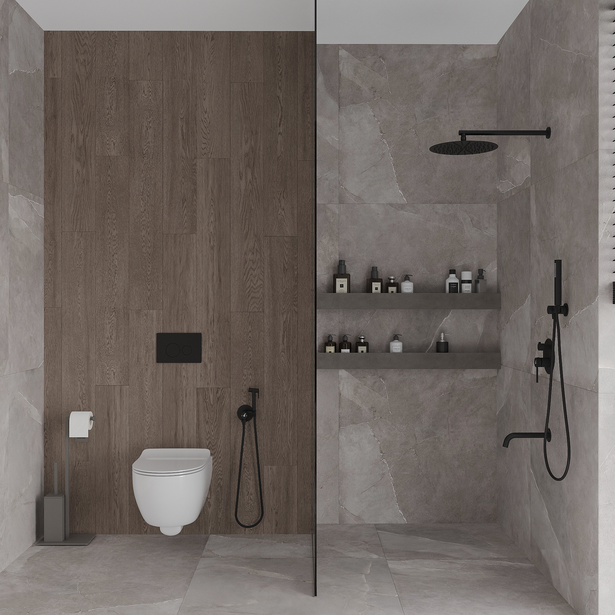 Душевая система со смесителем Oliveeka OL-88939017-MB (черный матовый) — фото 2