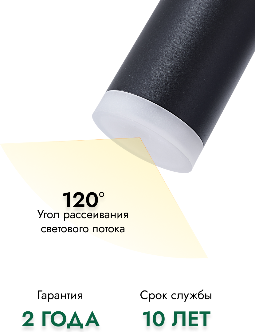 Комплект точечных светильников Truenergy 2130308 (8шт, черный) — фото 2