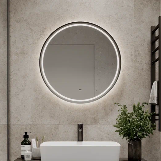 Зеркало Континент Tior Black LED D70 (черный)
