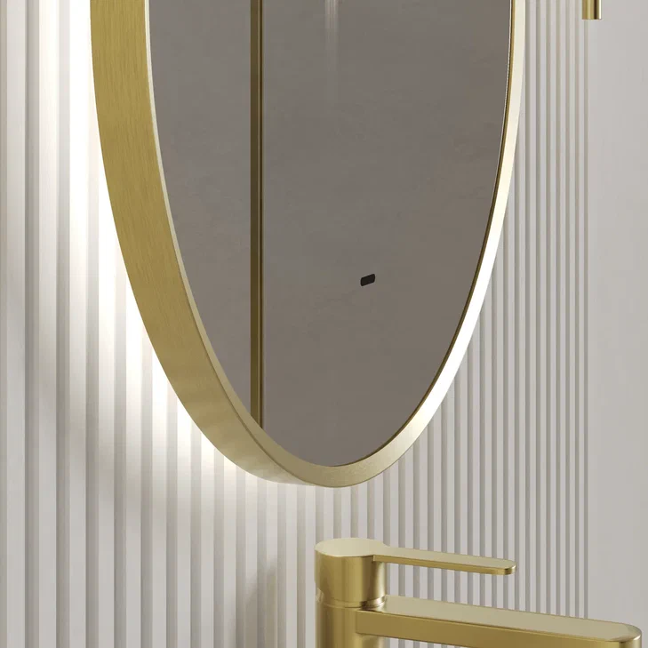 Зеркало Континент Miaro Gold LED 45x80 (золотой) — фото 4