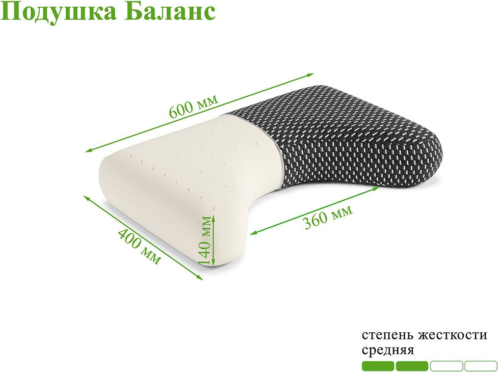 Ортопедическая подушка EOS Баланс 60x40 (Black Edition) — фото 4