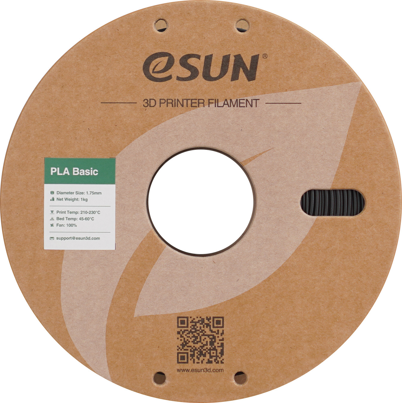 Пластик для 3D-печати eSUN PLA-Basic / PLA-Basic175B1P1 (1.75мм, 1кг, черный) — фото 3