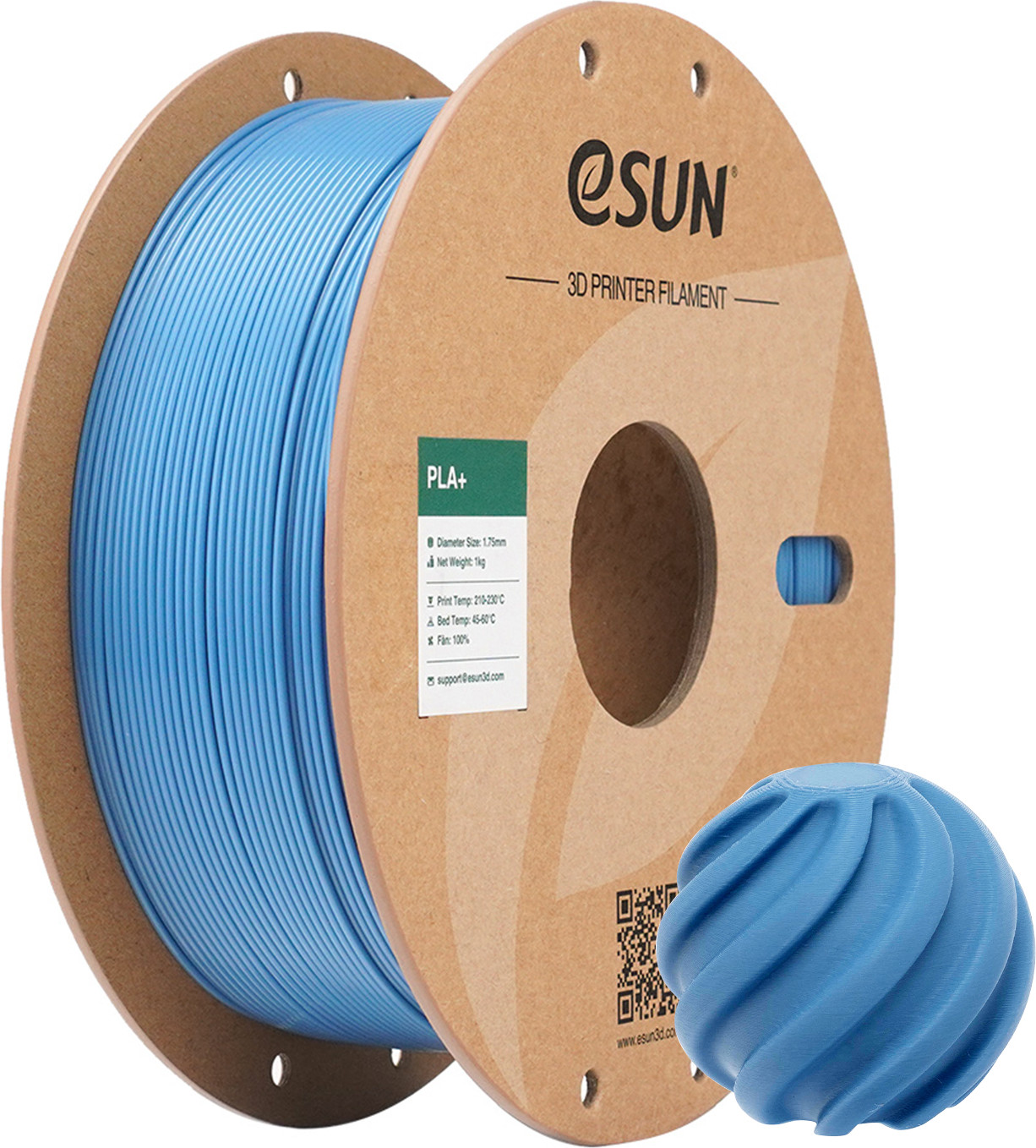 Пластик для 3D-печати eSUN PLA+ / PLA+175O-HU1P1 (1.75мм, 1кг, дымчатый/синий) — фото 3
