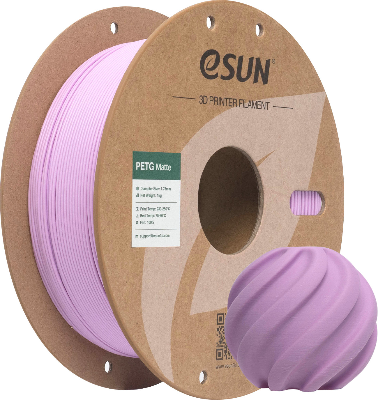 Пластик для 3D-печати eSUN PETG-Matte / PETG-MT175Q-ZA1P1 (1.75мм, 1кг, сиреневый) — фото 5