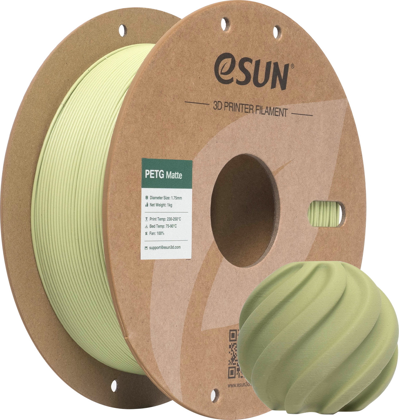 Пластик для 3D-печати eSUN PETG-Matte / PETG-MT175Q-MC1P1 (1.75мм, 1кг, матча зеленый) — фото 5