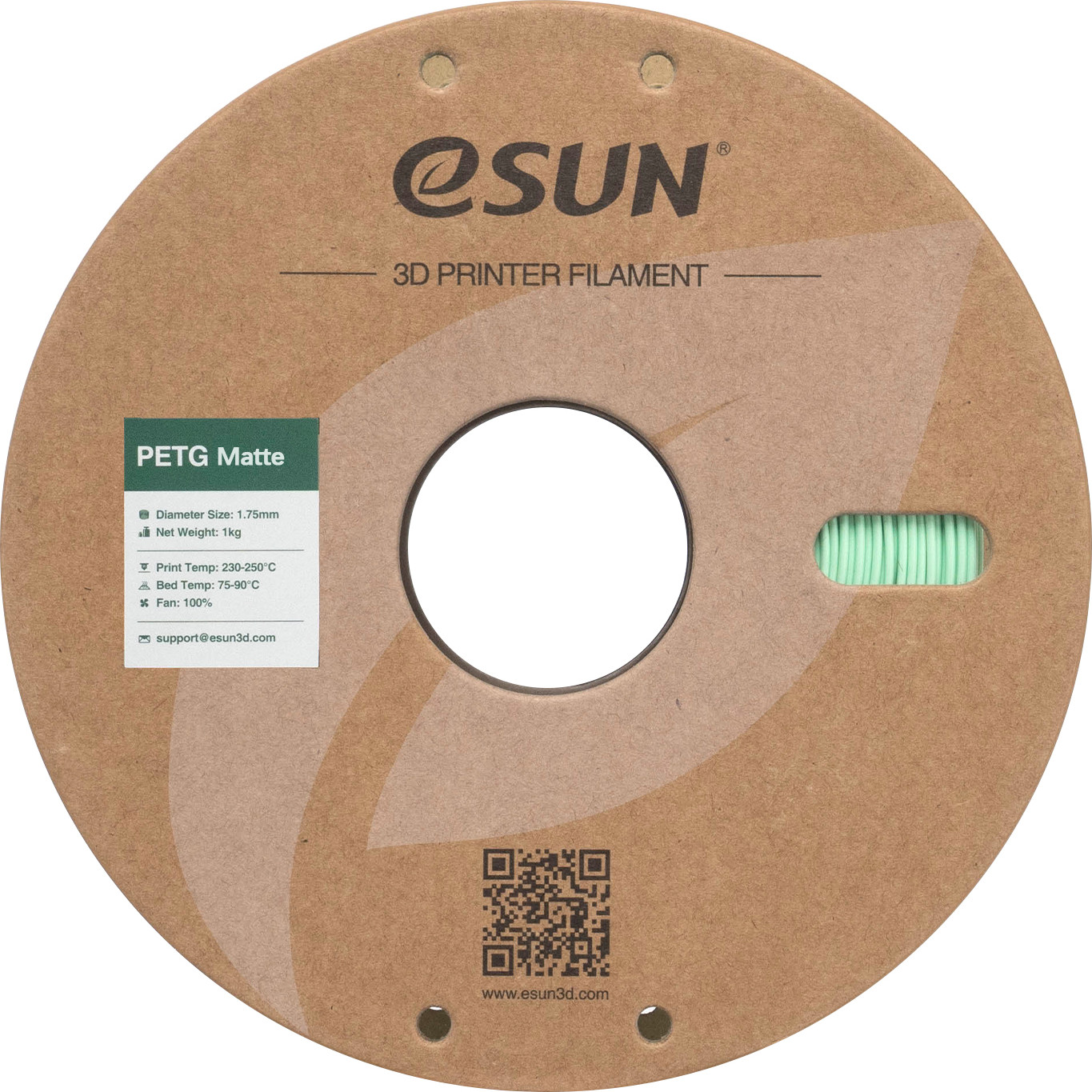 Пластик для 3D-печати eSUN PETG-Matte / PETG-MT175Q-MG1P1 (1.75мм, 1кг, мятный/зеленый) — фото 2