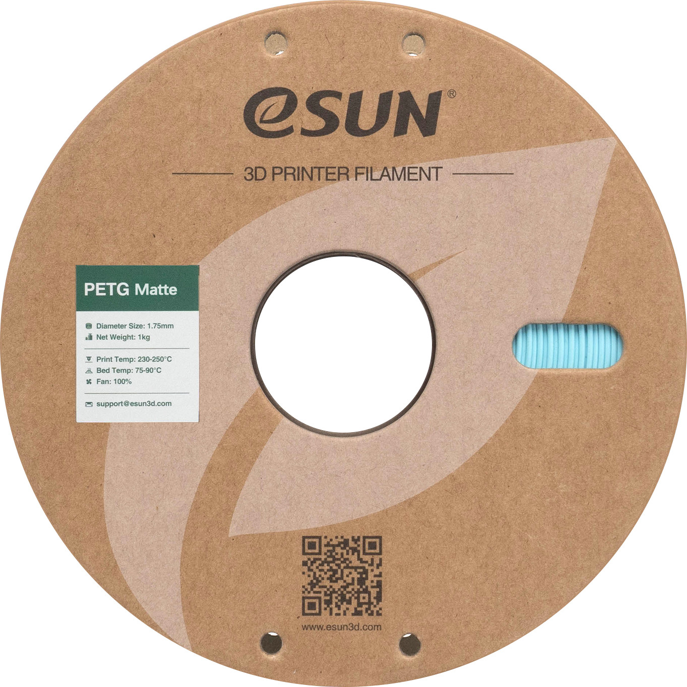 Пластик для 3D-печати eSUN PETG-Matte / PETG-MT175Q-U1P1 (1.75мм, 1кг, светло-голубой) — фото 2