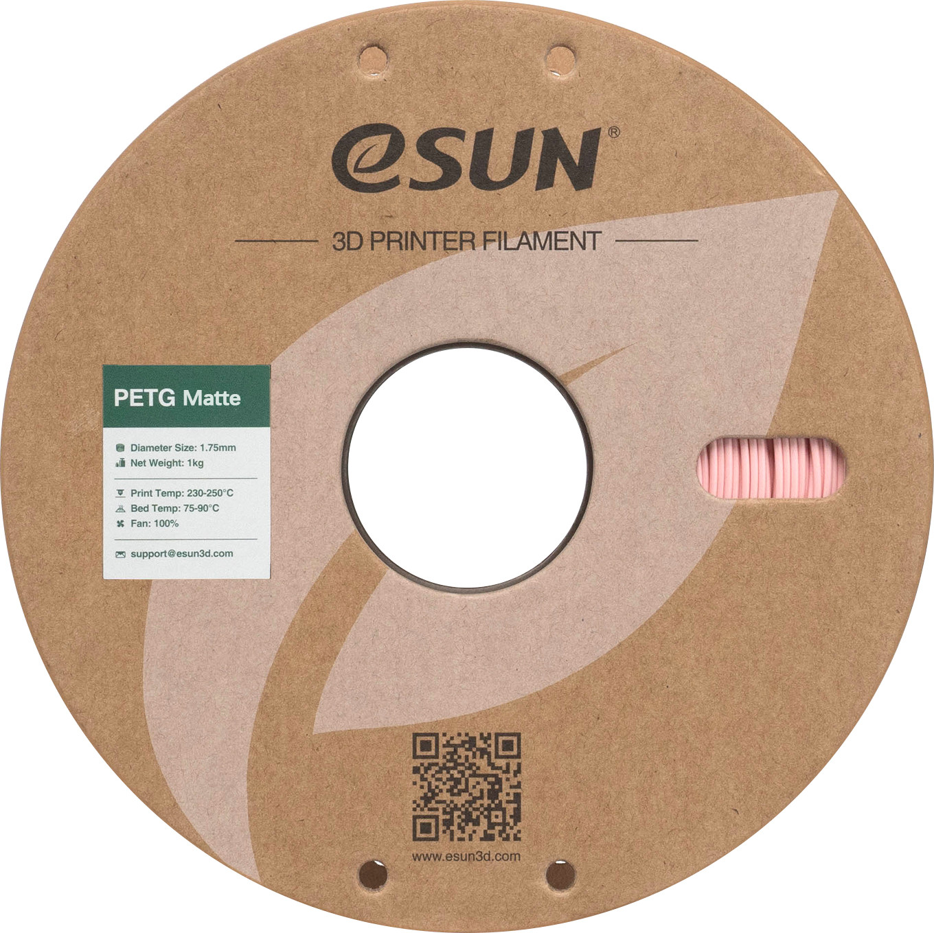 Пластик для 3D-печати eSUN PETG-Matte / PETG-MT175Q-PF1P1 (1.75мм, 1кг, персиковый/розовый) — фото 4