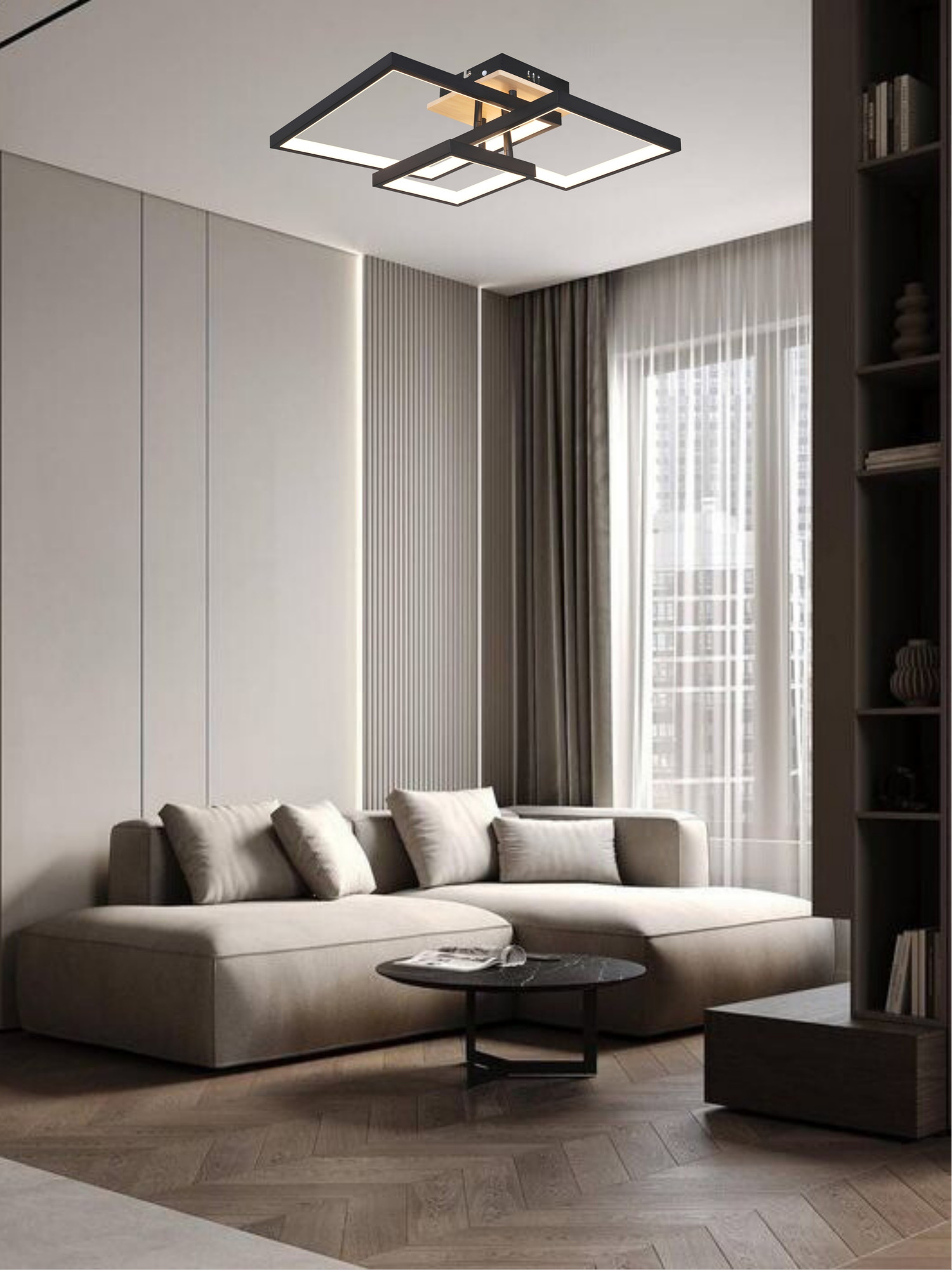 Люстра Aitin-Pro D6589/3 (черный/дерево) — фото 6