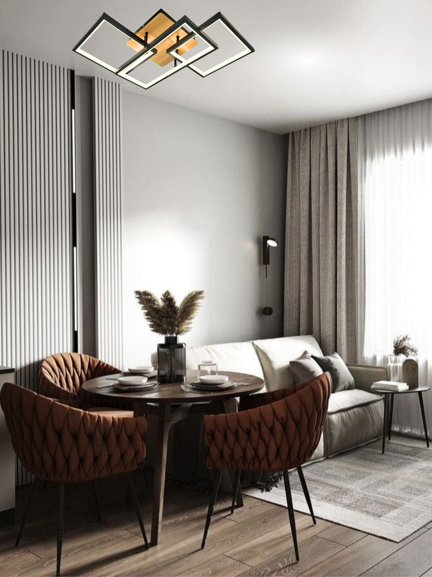 Люстра Aitin-Pro D6594/3 (черный/дерево) — фото 5