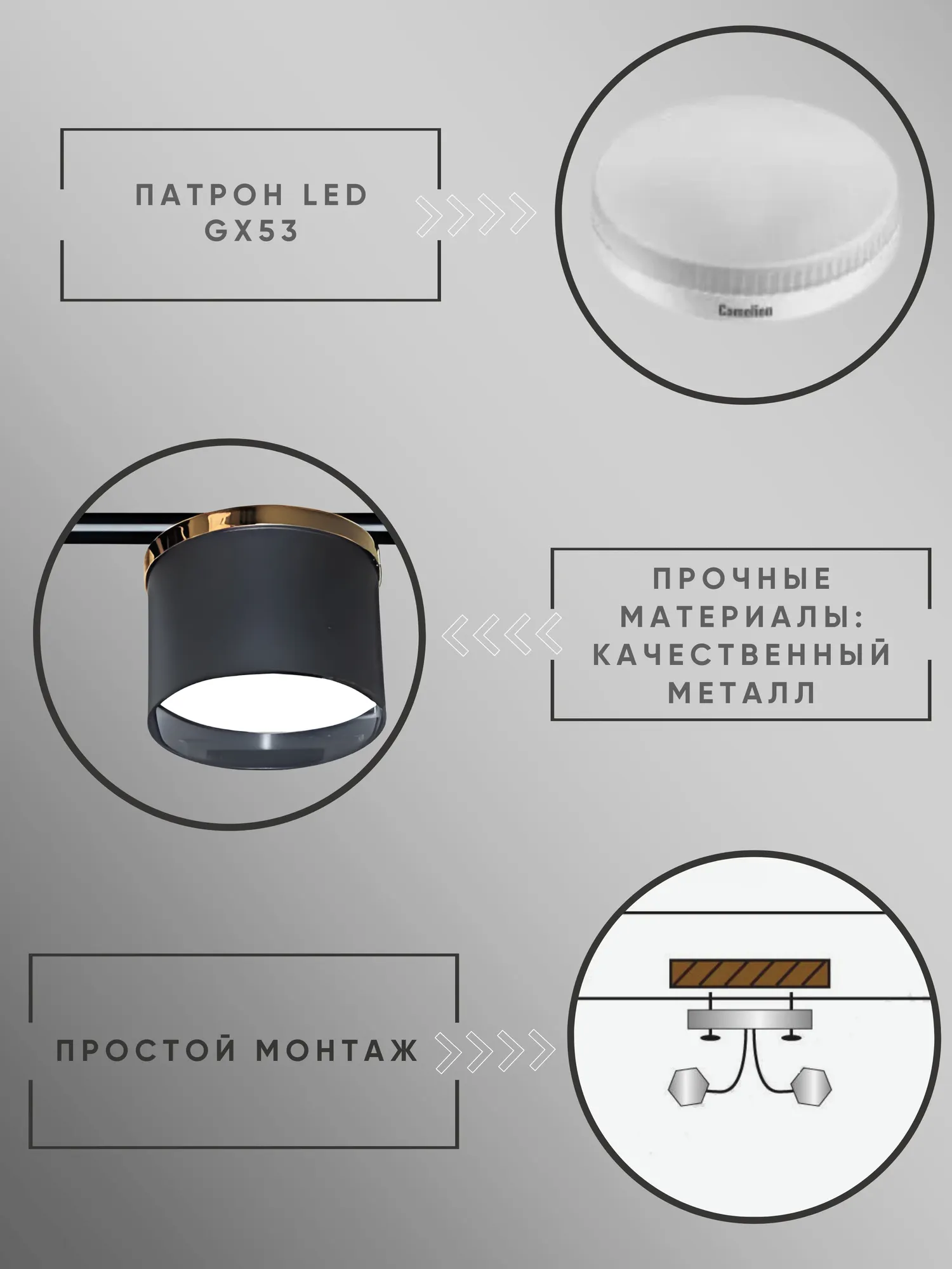 Потолочный светильник Aitin-Pro F60309/2 (черный/золото) — фото 5