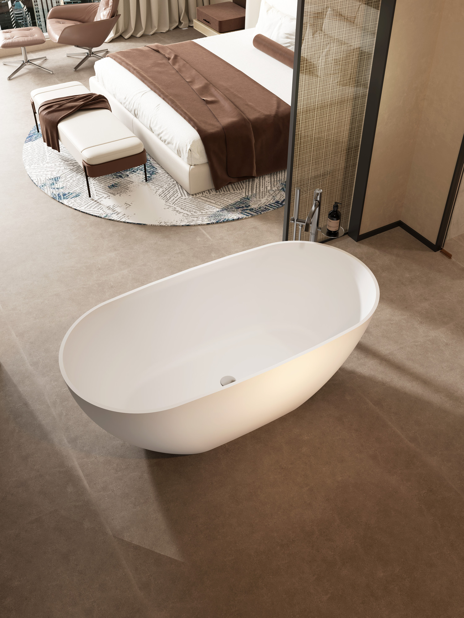 Ванна из искусственного камня Roxen Terra 200100-1778 170x78 (Solid Surface) — фото 5
