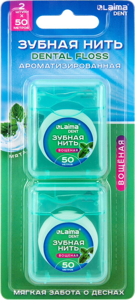 Зубная нить Laima Dent Мята / 609414 (100м)