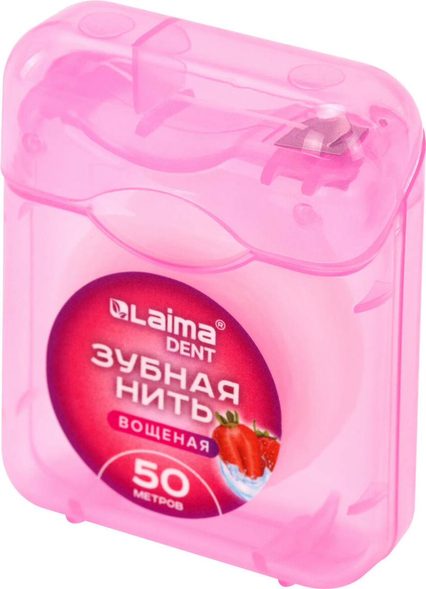 Зубная нить Laima Dent Клубника / 609416 (2x50м)