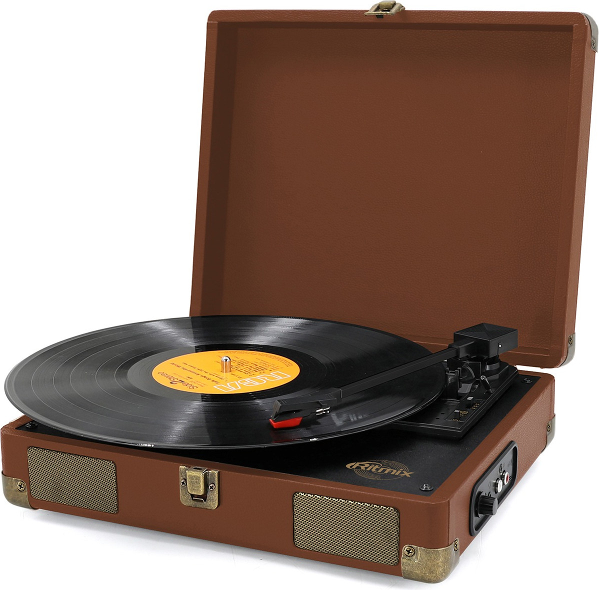 Проигрыватель виниловых пластинок Ritmix LP-100 / 80004595 (Brown Leather) — фото 2