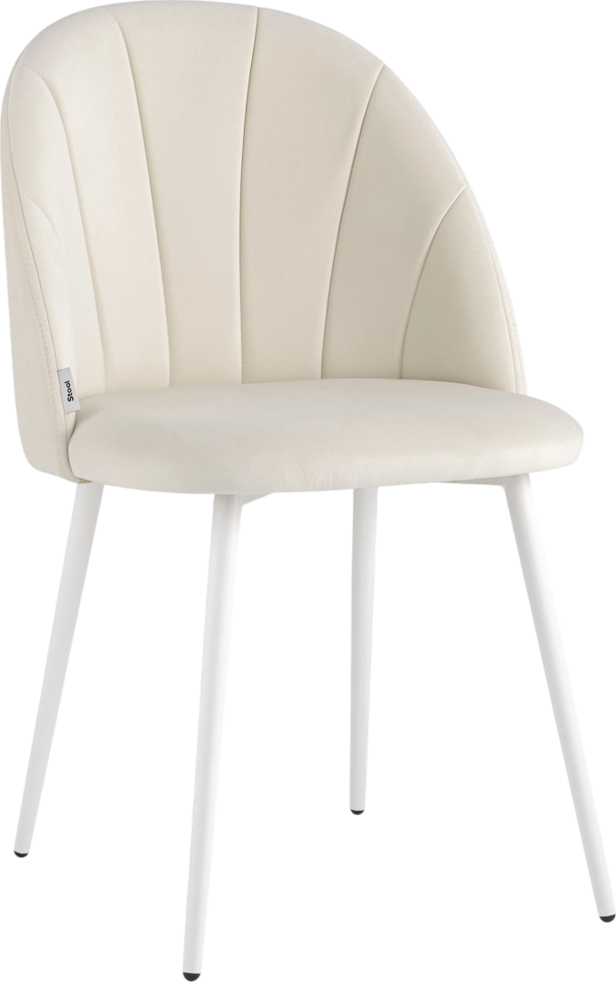 Стул Stool Group Логан SN / LV-121-Cmi-01-02 (велюр молочный/белые ножки)