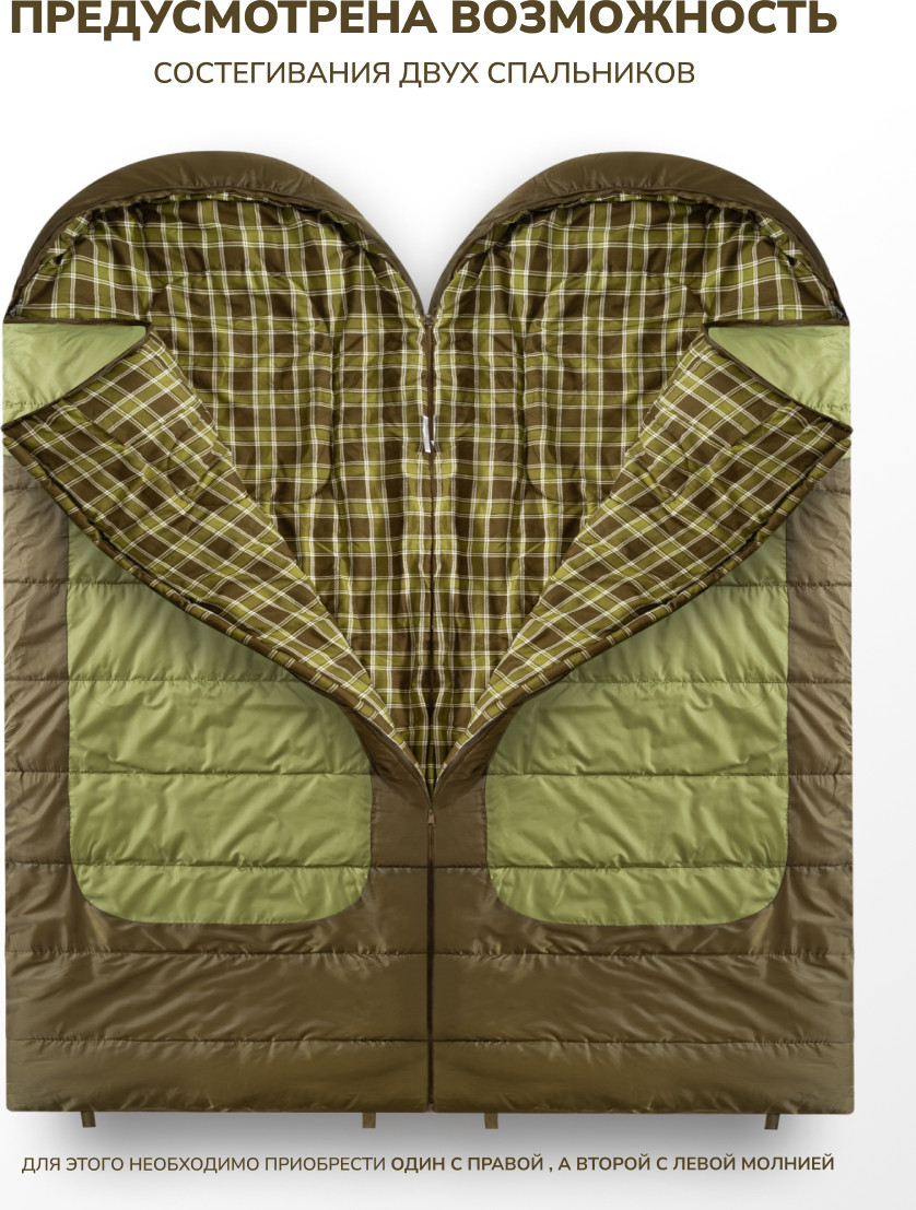 Спальный мешок RSP Outdoor Chill 400 Big / SB-СH-400-BIG-OLGN-L (оливково-зеленый) — фото 4
