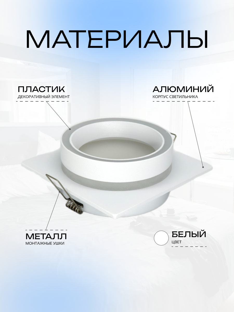 Комплект точечных светильников Truenergy 2124804 (4шт, белый) — фото 3