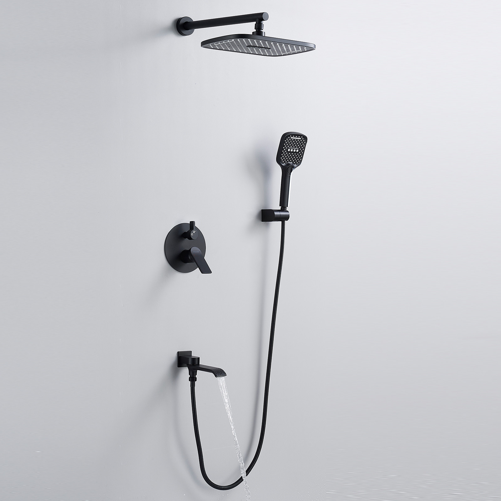 Душевая система со смесителем Shevanik S4135H (черный) — фото 2
