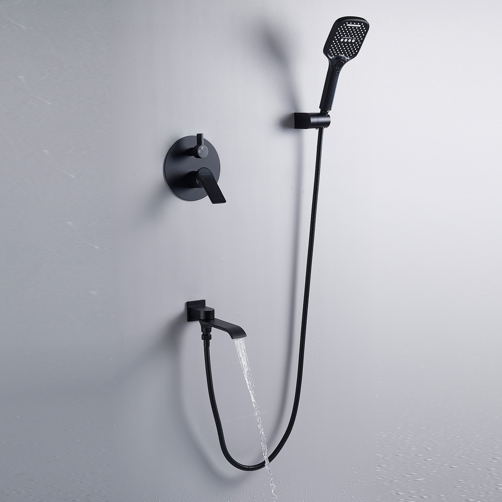 Душевая система со смесителем Shevanik S4135H (черный) — фото 4