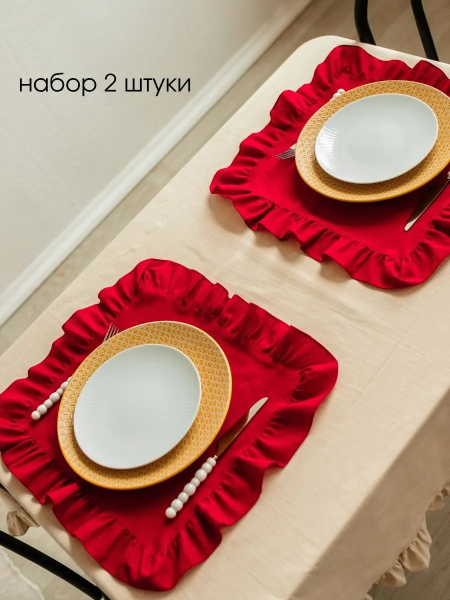 Сервировочная салфетка ОМурМебель 40x45см (2шт, красный) — фото 2
