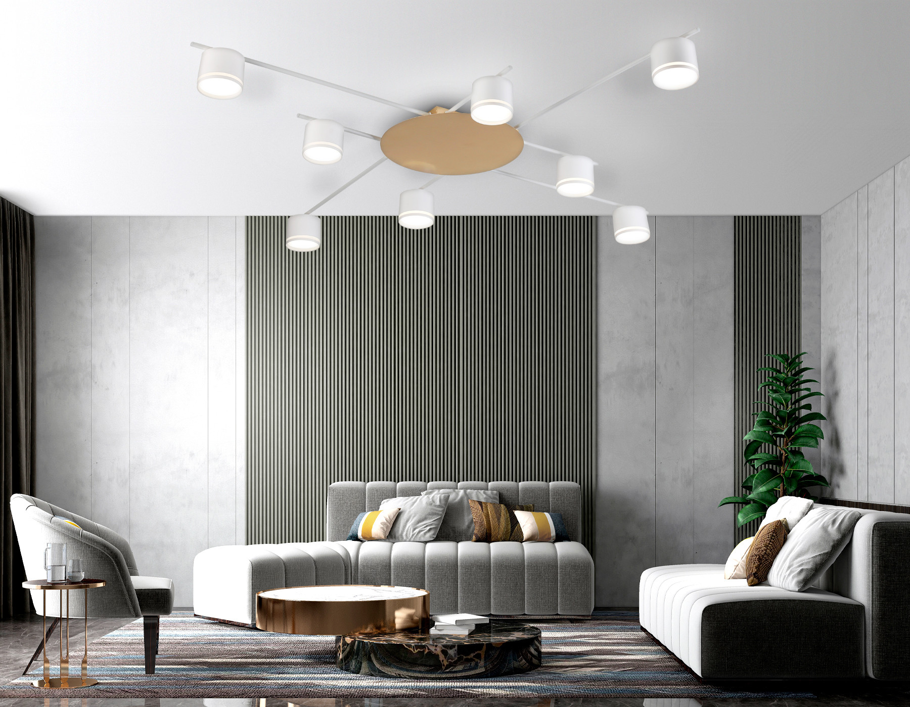 Люстра Ambrella FL51759/8 WH/GD (белый/золото) — фото 6
