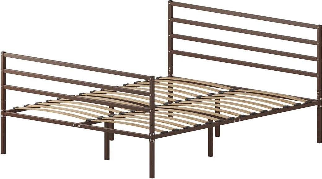 Двуспальная кровать Домаклево Металика Г4+Г3 160х200 (коричневый)
