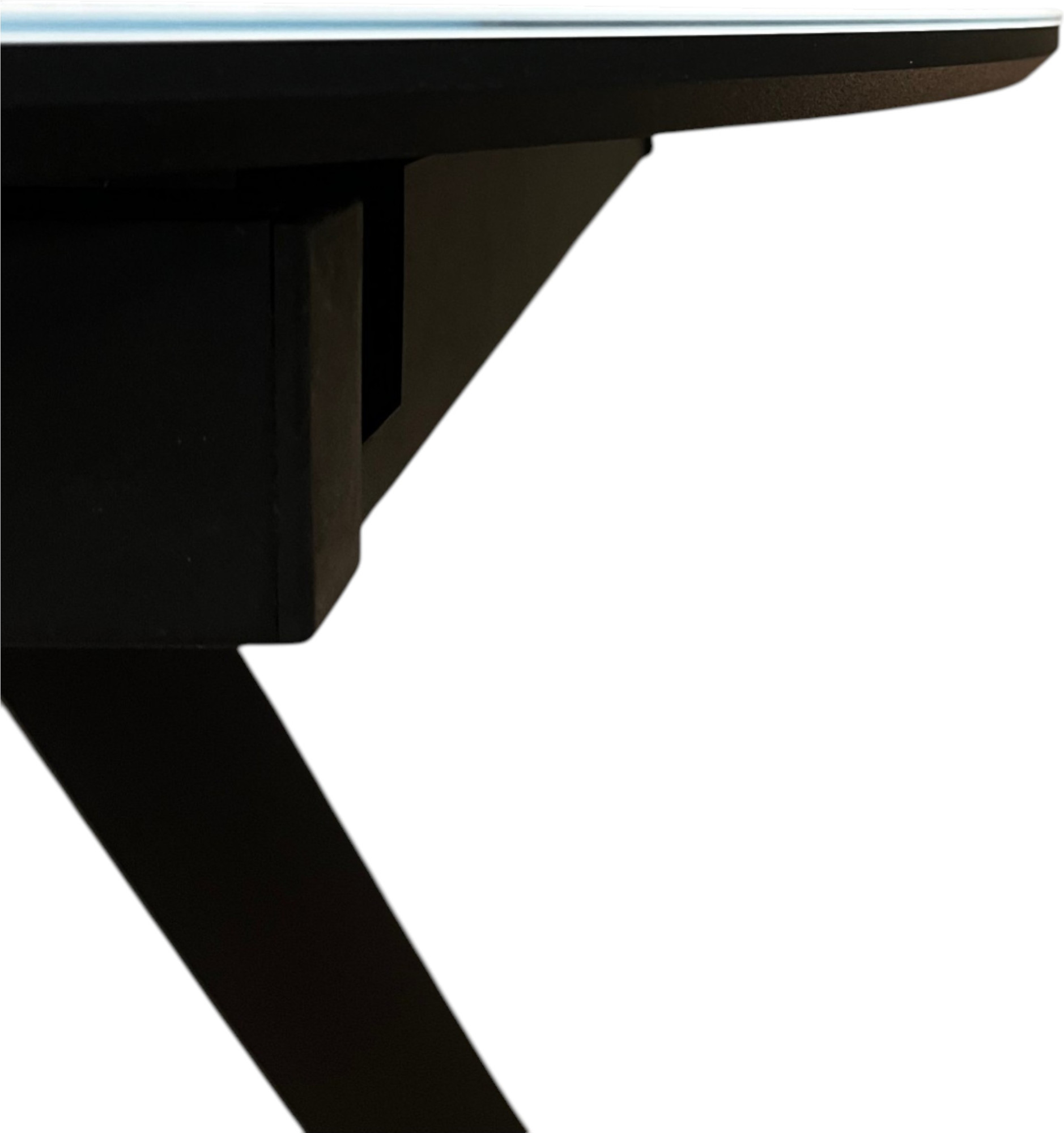 Обеденный стол Васанти Плюс КРС 100 100/140x100 (мрамор белый глянец/черный/каркас черный/опора металл черный) — фото 4
