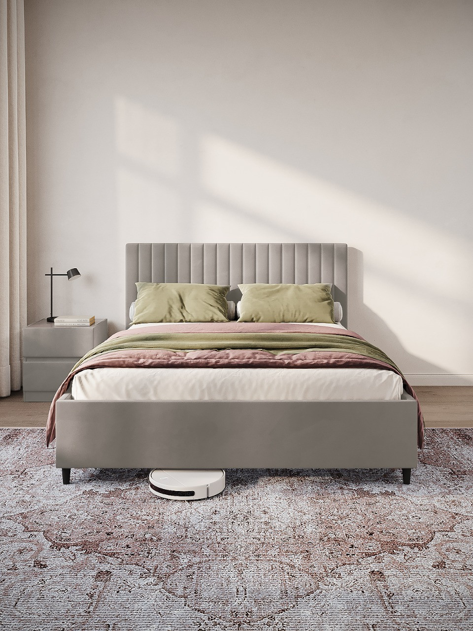 Полуторная кровать Mio Tesoro Ingrid 140x200 (велутто бежевый) — фото 4