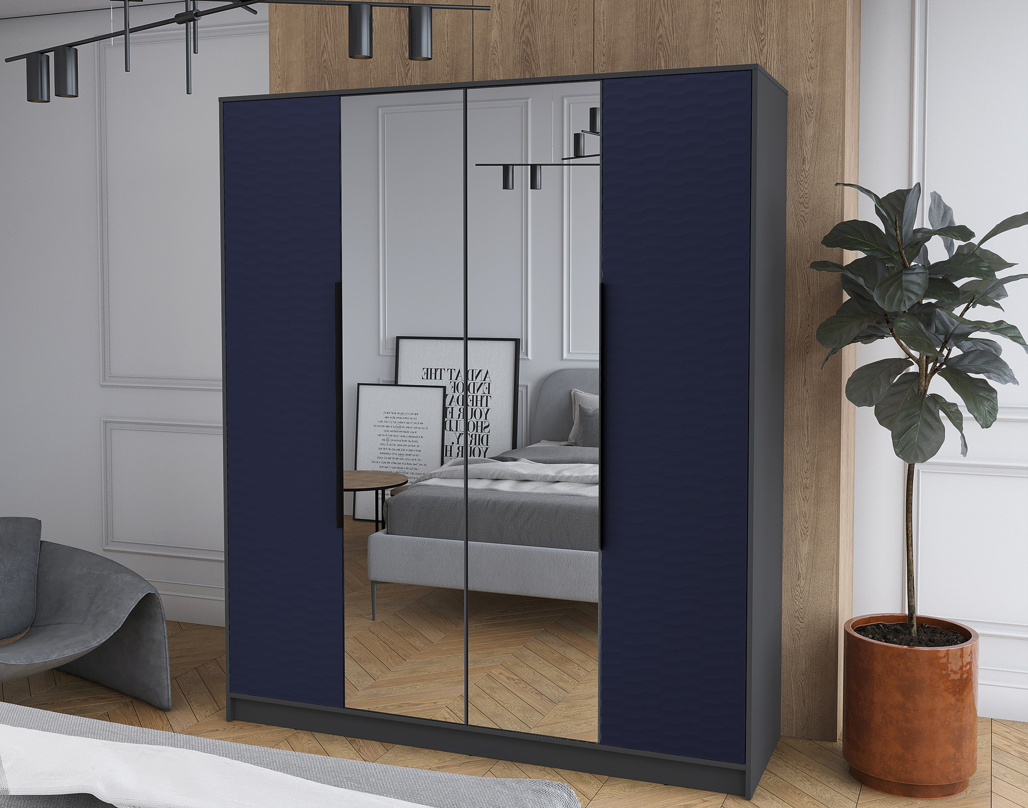 Шкаф Interline Концепт Зодиак КТ-Ш4з (антрацит/индиго) — фото 5