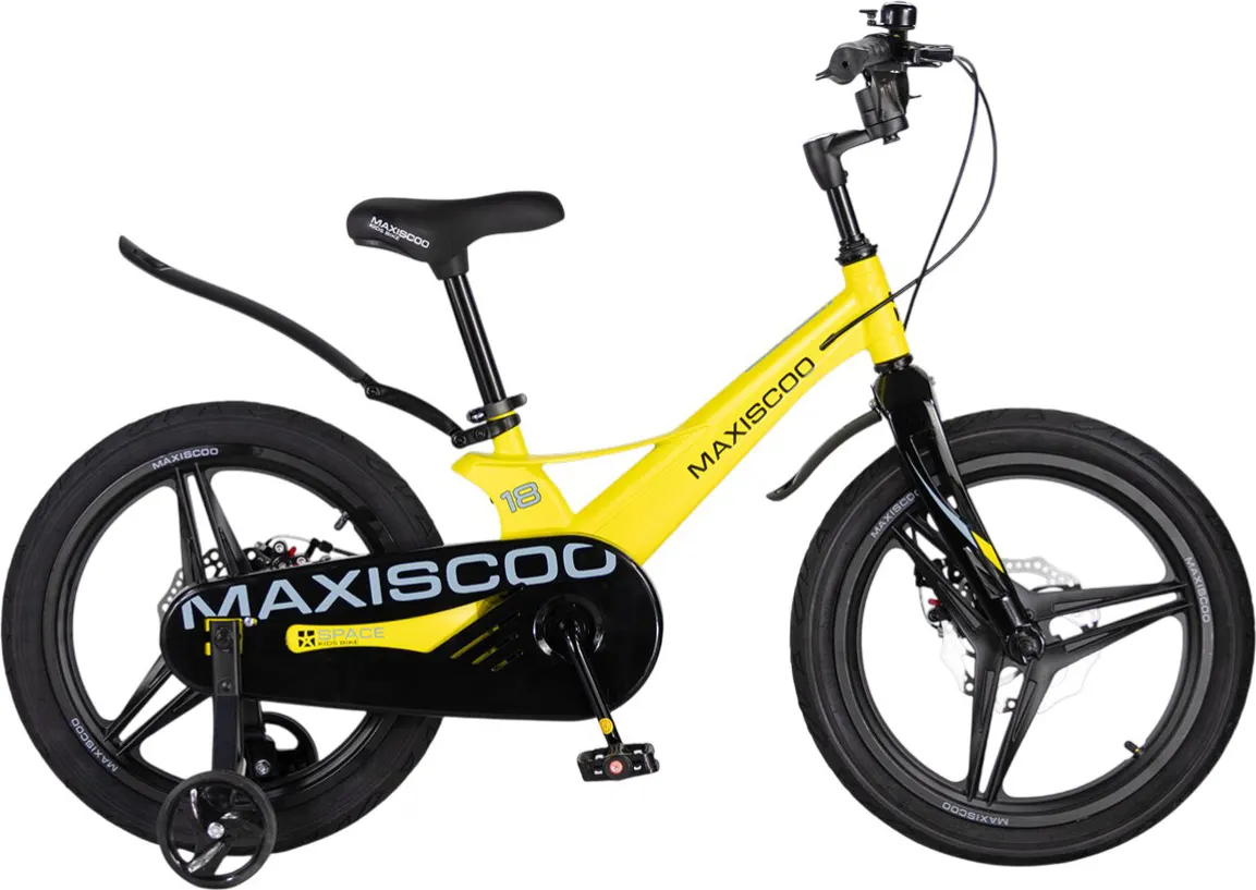 Детский велосипед Maxiscoo Space Deluxe 18 2026 / MSC-S1851D (желтый матовый, разобранный, в коробке)